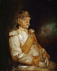 Kanzler Otto von Bismarck julkaisussa Uniform mit preussischem Helm